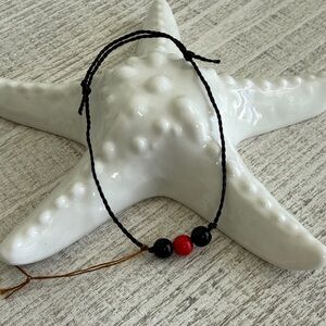 Black and Red Beaded Bracelet Surfer style